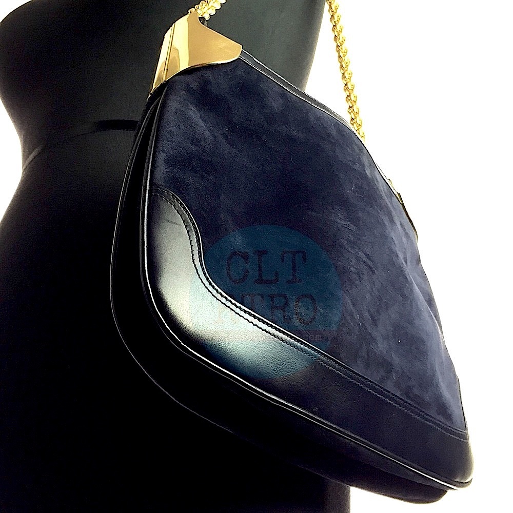 vtg Bettina Suede Bag w Rope Chain Strap • Italy - Picture 6 of 16